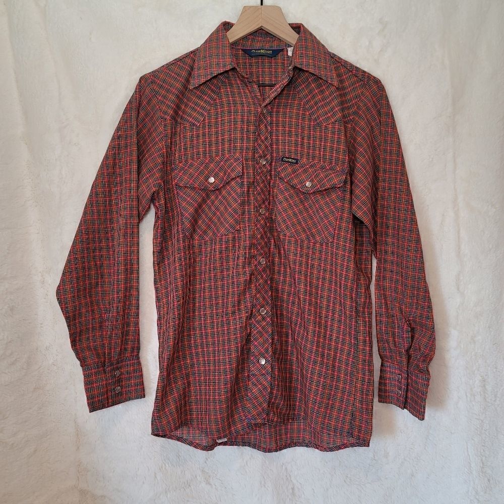 Vintage OshKosh B'Gosh Long Sleeve Snap Button Shirt, Men's Size Small